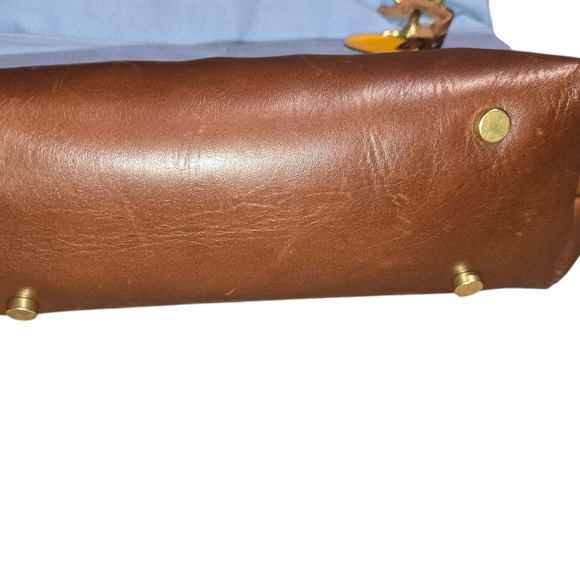 R. Riveter Otto canvas tote bag with brown leather trim. - Picture 9 of 11